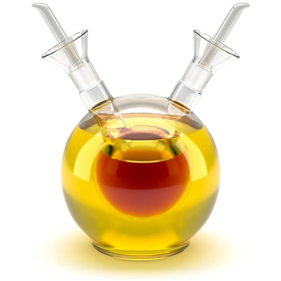 Oliera acetiera doppia ampolla vetro borosilicato con beccucci